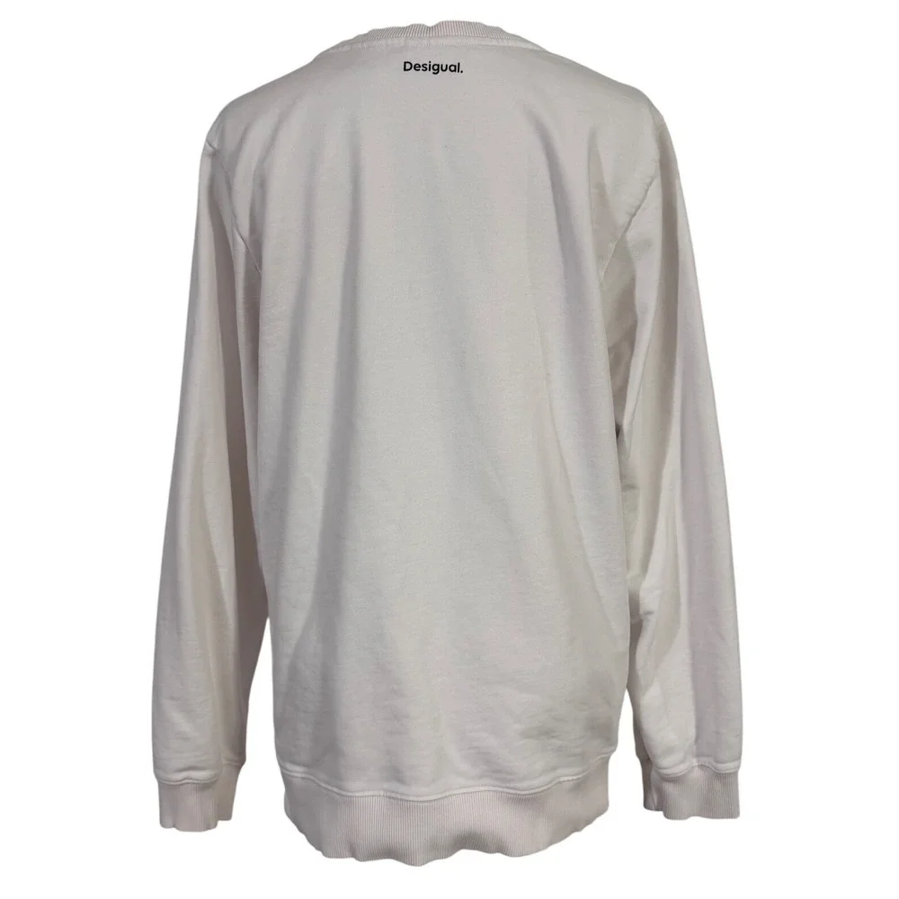 Desigual Mickey Mouse Crazy Art Graphic Sweatshirt XL White Long Sleeve Graphic - Picture 4 of 8